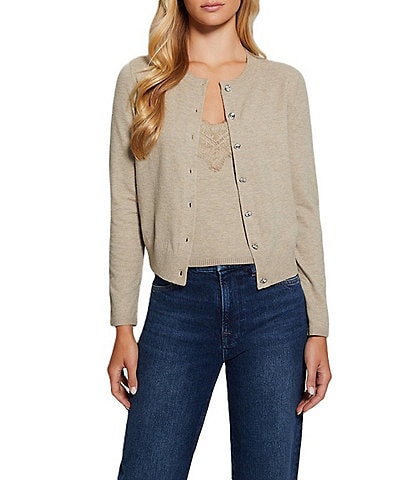 Guess Mena Long Sleeve Classic Crew Cardigan