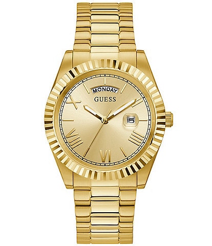 Guess Men's Goldtone Stainless Steel Day/Date Watch