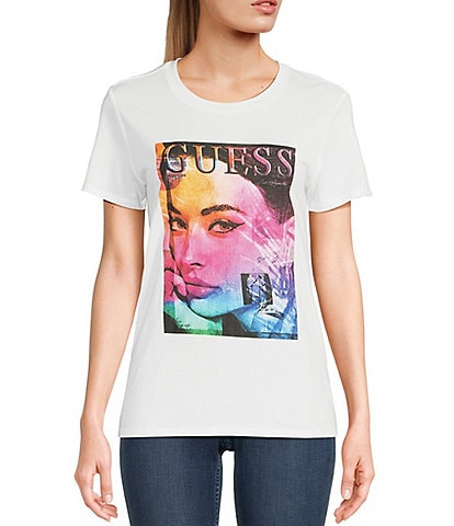 Guess Ombre Magazine Easy Graphic T-Shirt