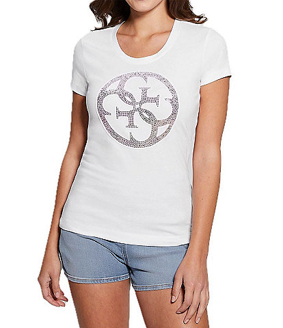 Guess Rhinestone-Embellished Graphic T-Shirt