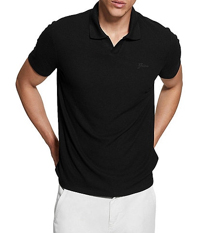 Guess Ryker Rib Knit Short Sleeve Polo Shirt