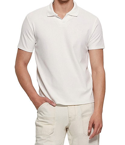 Guess Ryker Rib Knit Short Sleeve Polo Shirt