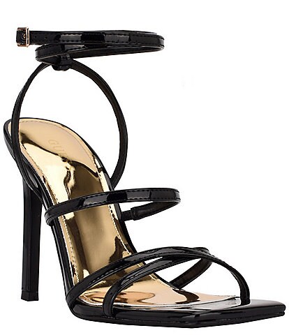 Guess Sabie Patent Square Toe Strappy Dress Sandals