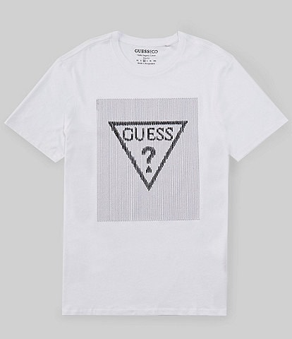 Guess Short Sleeve Basic Stitch Triangle Graphic T-Shirt