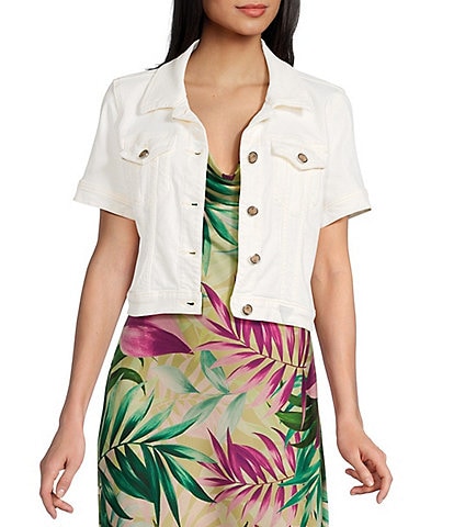 Guess Short Sleeve Cropped Denim Jacket