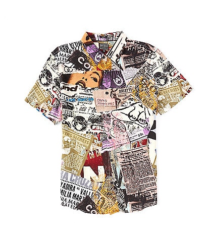 Guess Short-Sleeve ECO Rayon Collage Shirt