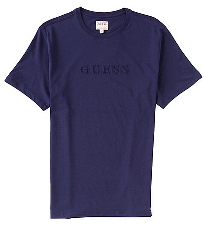 Guess Short-Sleeve Embroidered-Logo Pima Tee