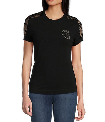 Guess Short Sleeve Lace T-Shirt