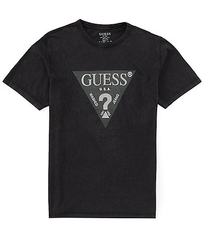 Guess Short Sleeve Treated Triangle Graphic T-Shirt