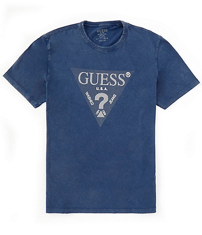 Guess Short Sleeve Treated Triangle Graphic T-Shirt