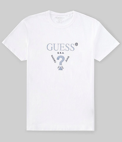 Guess Short Sleeve Treated Triangle Graphic T-Shirt