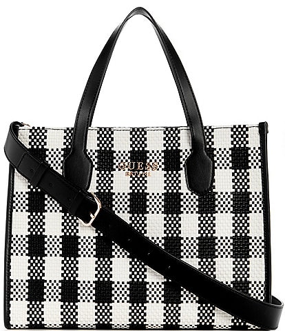 Guess Silvana 2 Compartment Gingham Tote Bag