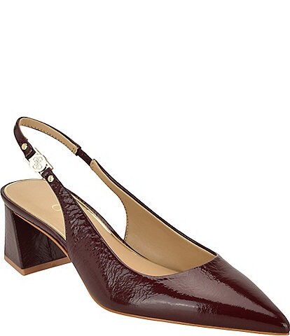 Guess Sinya Patent Block Heel Slingback Pumps