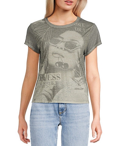 Guess Summer Vibes Short Sleeve Burnout T-Shirt