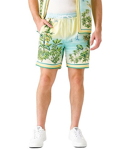 Guess Sunset Riviera Charm Flat Front Drawstring Shorts