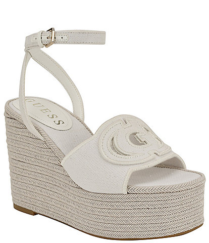 Guess Tanveey Ankle Strap Platform Wedge Espadrille Sandals