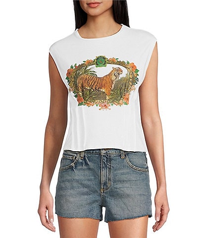Guess Vintage Tiger Sleeveless Graphic T-Shirt