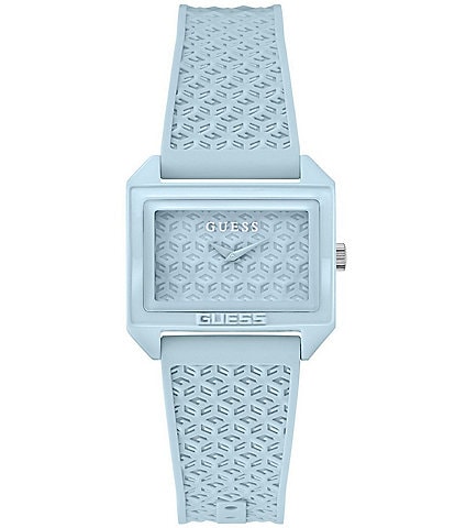 Guess Women's Analog Rectangular Case Silicone Strap 33mm Watch