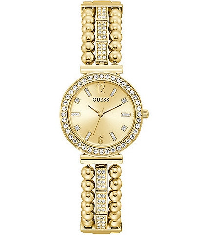 Guess Women's Glitz Quartz Analog Gold Stainless Steel Bracelet Watch