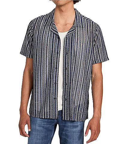 Guess Wyatt Striped Short Sleeve Resort Shirt