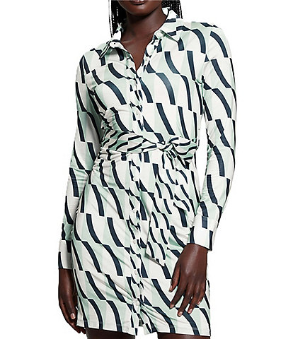 Guess Zora Printed Long Sleeve Mini Dress