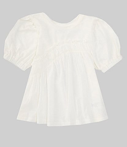 Habitual Big Girls 7-16 Puffed Sleeve Ruched Front Top