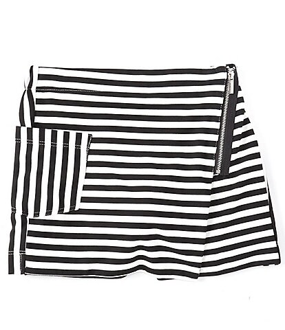 Habitual Big Girls 7-16 Striped Side Zip Faux-Wrap Skort
