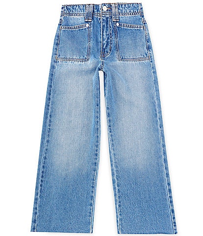 Habitual Big Girls 7-16 Wide-Leg Frayed-Hem Jeans