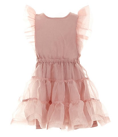 Habitual Little Girls 2T-6 Flutter Sleeve Organza Dress