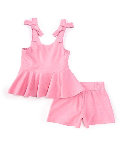 Habitual Little Girls 2T-6 Sleeveless Tank Top & Matching Peplum Shorts Set
