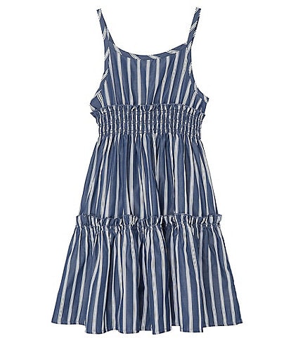 Habitual Little Girls 2T-6X Sleeveless Smocked Waist Stripe Dress