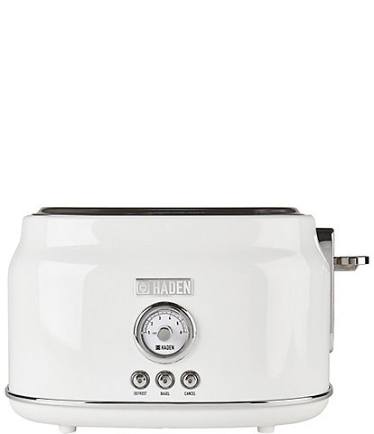 Haden Dorset 2 Slice Toaster Stainless Steel Wide Slot with Removable Crumb Tray and Control Settings Ivory and Chrome