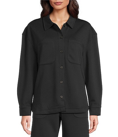 Half Moon by Modern Movement Long Sleeve Button Down Collar Neck Knit Coordinating Lounge Top