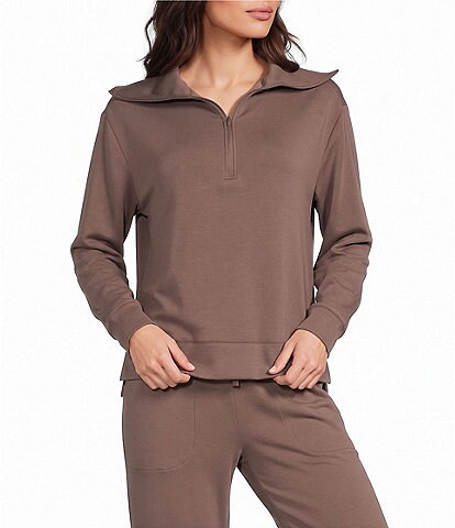 Half Moon By Modern Movement Long Sleeve Crew Neck Scuba Knit Coordinating Lounge Top