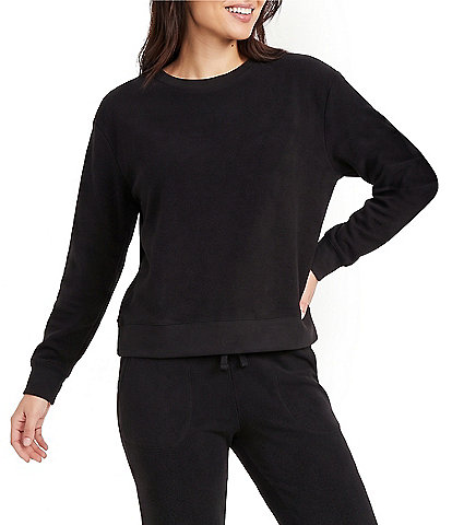 Half Moon By Modern Movement Long Sleeve Crew Neck Scuba Knit Coordinating Lounge Top