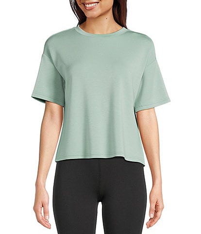 Half Moon by Modern Movement Solid Jersey Knit Short Sleeve Round Neck Coordinating Lounge Top