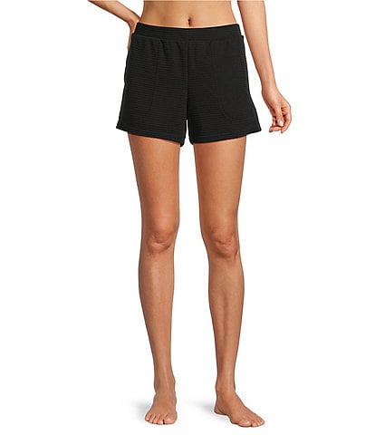 Half Moon by Modern Movement Solid Knit Textured Stripe Coordinating Lounge Shorts