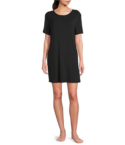 Half Moon by Modern Movement Solid Short Sleeve Round Neck Knit Lounge Dress