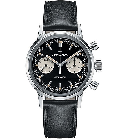 Hamilton Men's American Classic Intra-Matic Chronograph Leather Strap Bracelet Watch