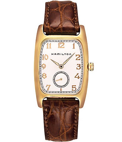 Hamilton Boulton Analog Leather Strap Watch