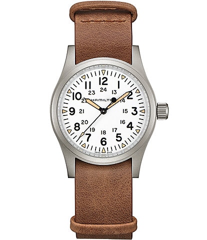 Hamilton Khaki Field Mechanical Leather Strap Watch