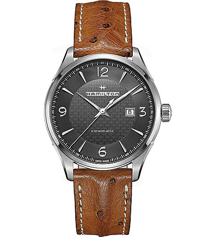 Hamilton Men's Jazzmaster Viewmatic Mechanical Brown Leather Strap Watch