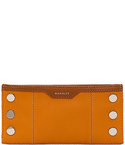 Hammitt 110 North Pebble Leather Gold Studded Checkbook Wallet