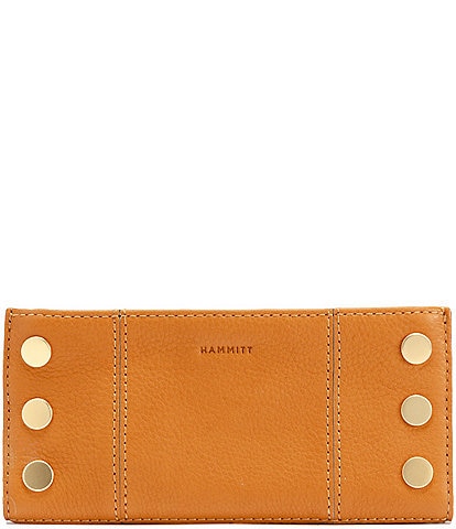 Hammitt 110 North Pebble Leather Gold Studded Checkbook Wallet