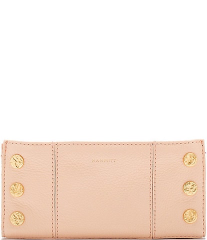 Hammitt 110 North Pebble Leather Gold Studded Checkbook Wallet