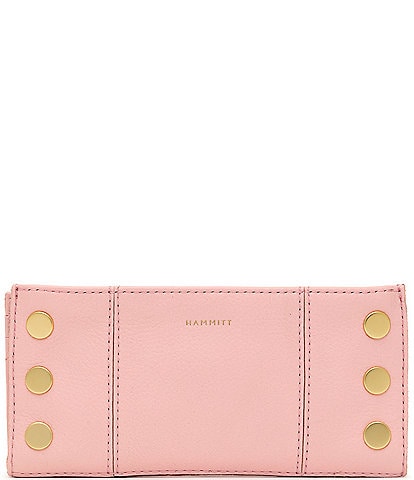 Hammitt 110 North Pebble Leather Gold Studded Checkbook Wallet