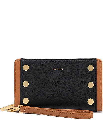 Hammitt Bryant Gold Studded Continental Wristlet Wallet