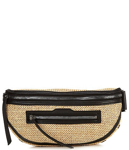 Hammitt Charles Medium Contrast Raffia Waist Belt Bag