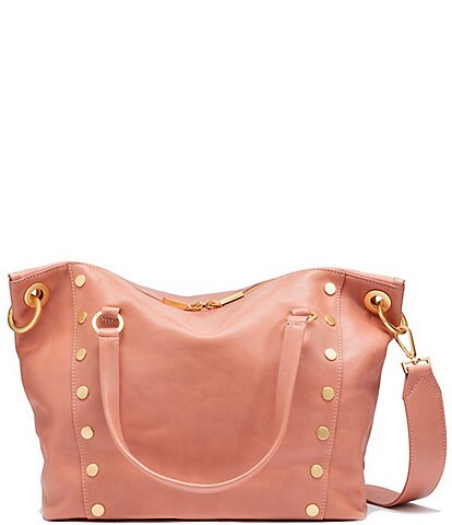 Hammitt Daniel Large Gold Studded Pink Leather Tote Bag