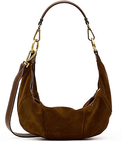 Hammitt Erica Medium Cinnamon Suede Hobo Crossbody Bag